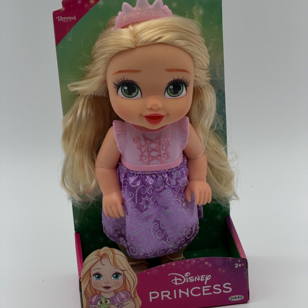 Disney Princess Baby Rapunzel Doll Jakks Pacific Blonde Hair Purple Dress 2024